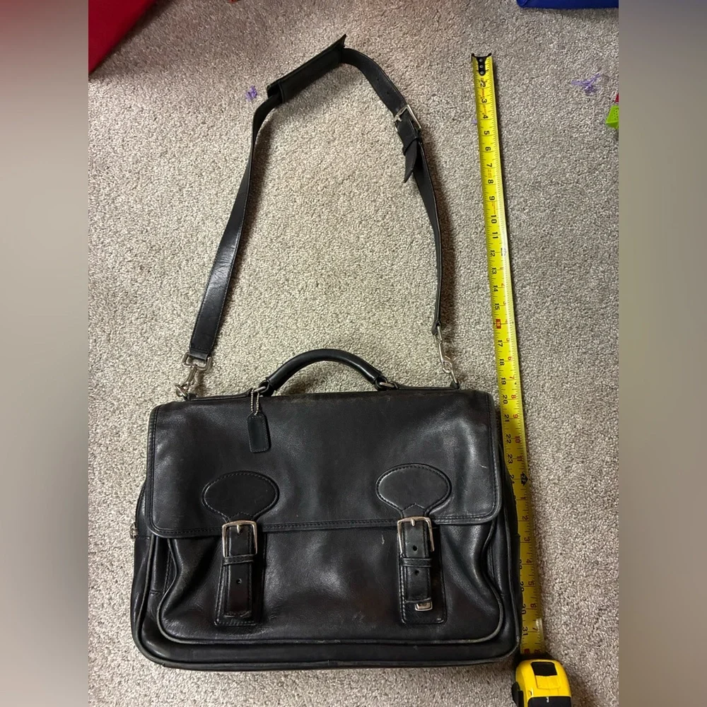 Coach Black Leather Messenger Bag